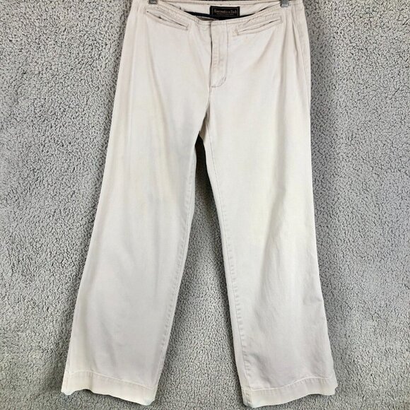 VTG Abercrombie & Fitch Flare wide leg low rise beige khaki pants Size 4 Y2K - Picture 1 of 10